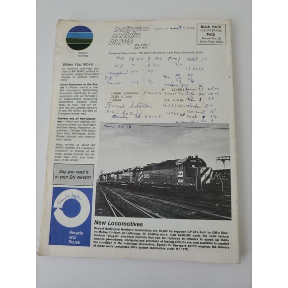 Burlington Northen Bulletin Union Pacific Info Lot 23 Vintage Magazines 60-70s - Picture 8 of 16